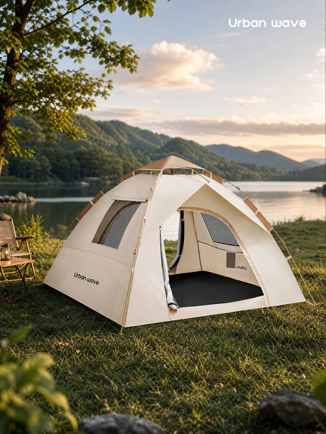 Outdoor Adventure Vacations - Automatic Pop-up Camping Tent, Windproof, Sunproof,