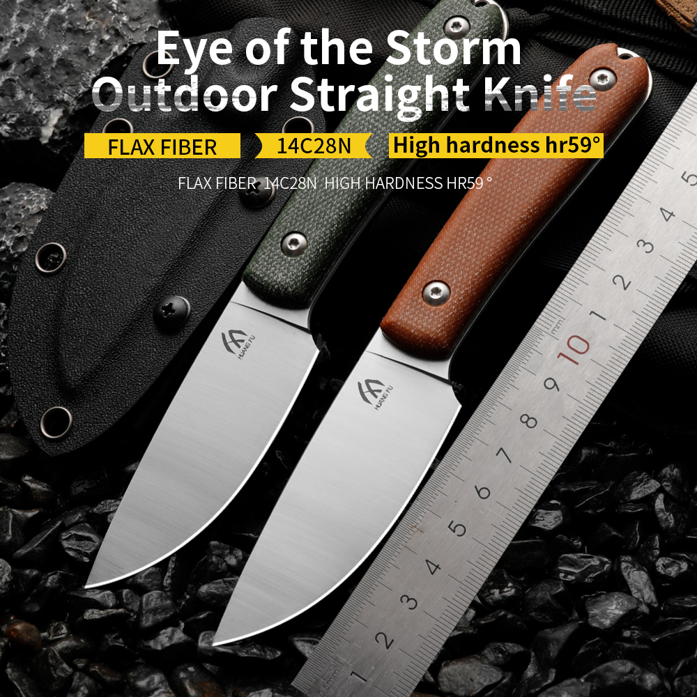 Survival Knife Full Tang - Huangfu Linen Fiber Handle 14C28N High