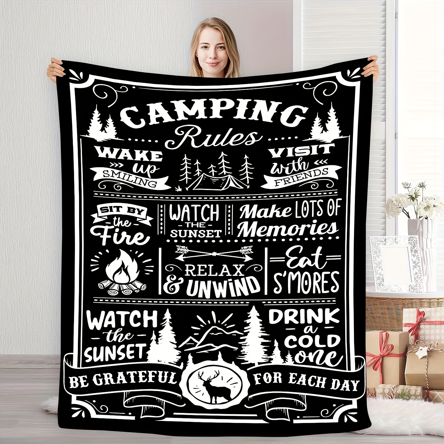Camping Rules: A Cozy, Inspira – обзор и цена Outdoor Adventure Quotes
