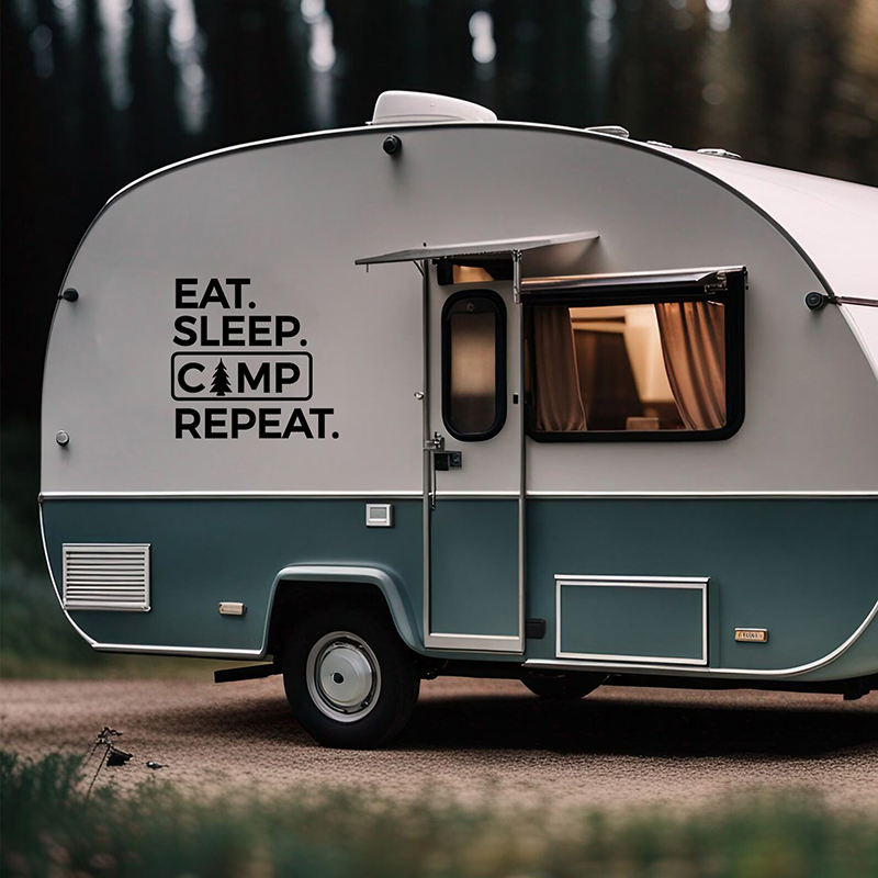 Eat Sleep Camp Repeat Decal fo – обзор и цена Outdoor Adventure Quotes